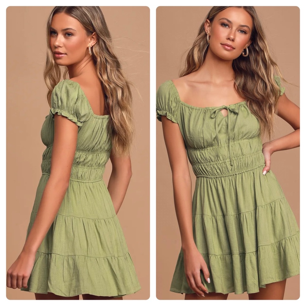 Lulus good as new pistachio dress EUC